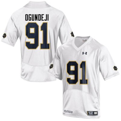 Notre Dame Fighting Irish Men's Adetokunbo Ogundeji #91 White Under Armour Authentic Stitched College NCAA Football Jersey YUI1799JO
